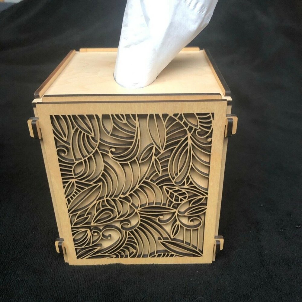 Laser Wood Tissue Box